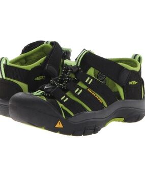 Keen Kids Black and Lime Green Newport H2 Sandals